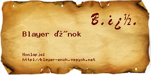 Blayer Énok névjegykártya